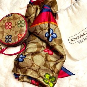 COACH wristlet, scarf, and dust bag